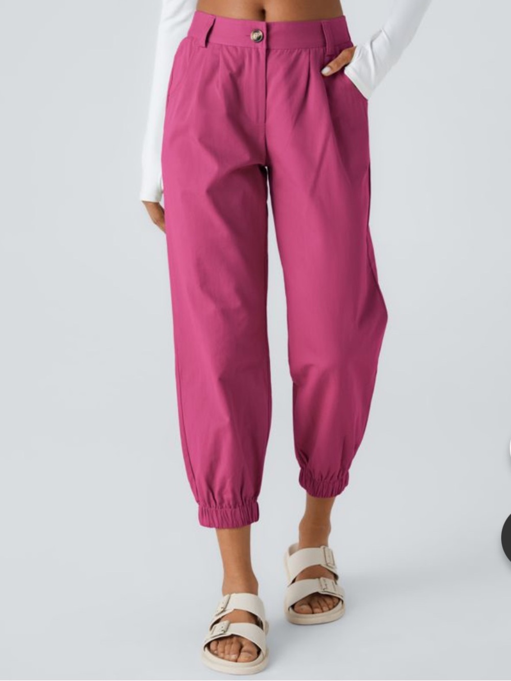 Halara Mid Rise Casual Joggers‎ with Pockets Sz XS Pink
